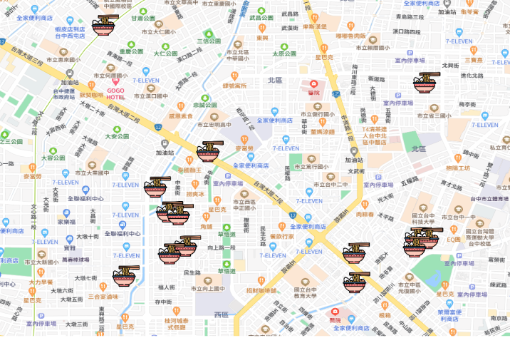 台中拉麵推薦線上地圖網頁嵌入地圖