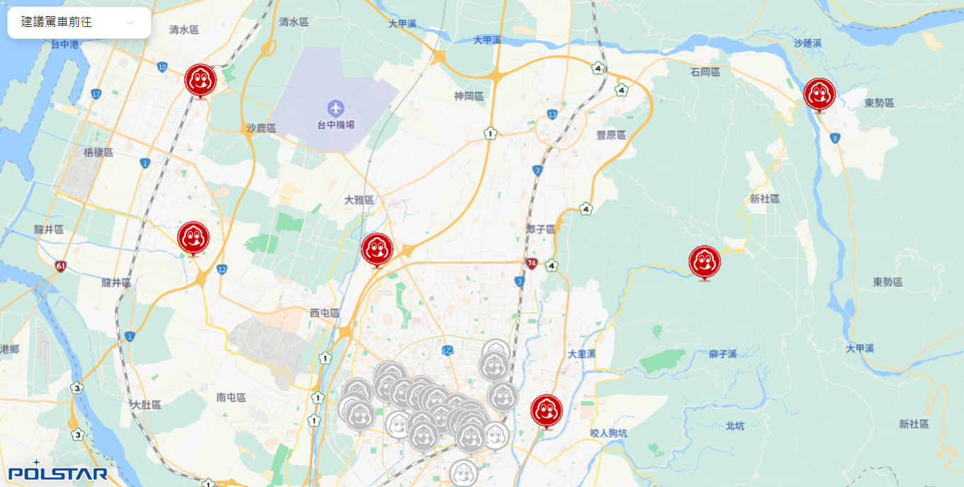 台中米其林必比登地圖 停車資訊 東勢牛稼莊 竹之鄉 彭城堂 鳳記鵝肉 老士官擀麵店 沙卡燒酒雞餐館